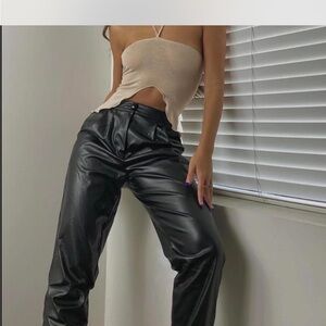 Princess Polly Black Leather Pants
